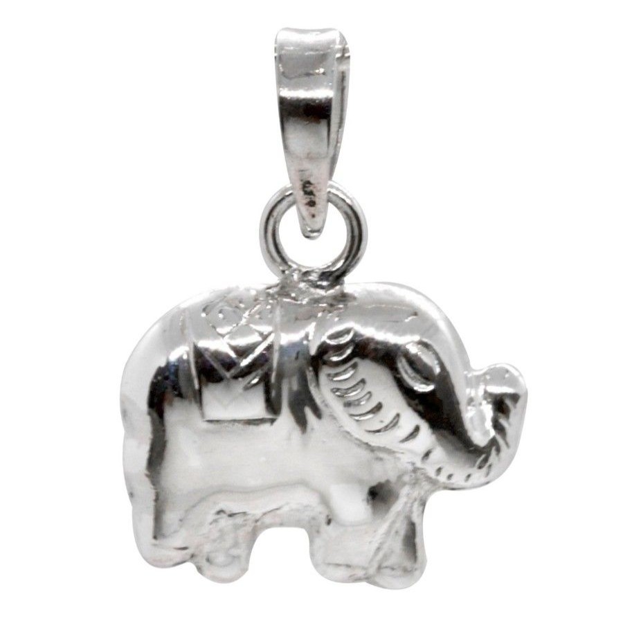 Joyas De Plata DistribuidoraDeJoyas.cl Colgante Plata Lisa | Colgante De Plata 925 Elefante