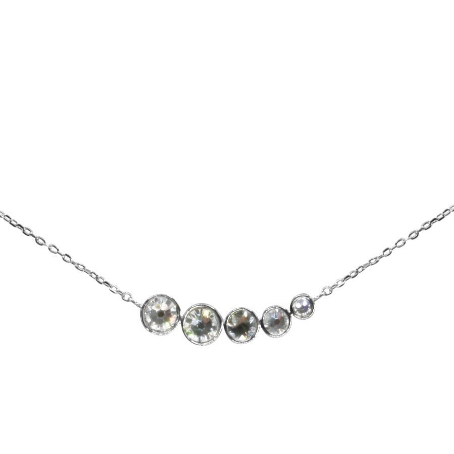 Joyas De Plata BLACK Collares Con Circon | Collar De Plata 925 Serie Cristal Swarovski Elements