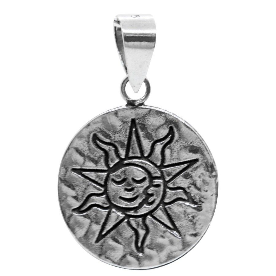 Joyas De Plata Cyber 2023 Colgante Plata Lisa | Colgante Plata 925 Medalla Sol