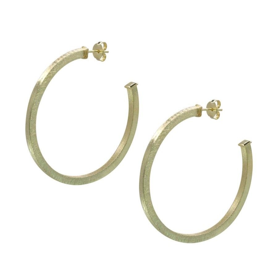 Joyas Enchapadas Marca DJOYAS Enchapado En Oro | Aros Enchapados En Oro Argollas Satinadas 50Mm