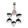 Joyas De Plata DistribuidoraDeJoyas.cl Colgante Piedra Natural | Colgante Petalos Con Piedra Cuarzo Rosa