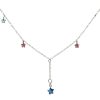 Joyas De Plata BLACK Collares Con Circon | Collar Estrellas Azul Con Circon Colores