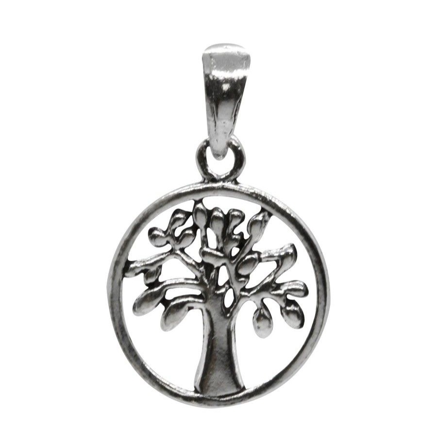 Joyas De Plata BLACK Colgante Plata Lisa | Colgante De Plata 925 De Arbol