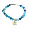 Joyas Enchapadas BLACK | Pulsera Enchapada En Oro Agatas Azules Con Circon