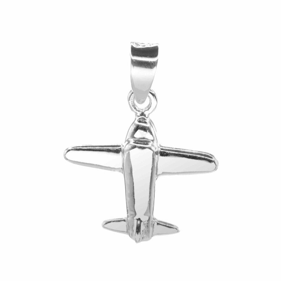 Joyas De Plata Marca DJOYAS Colgante Plata Lisa | Colgante De Plata 925 Avioneta