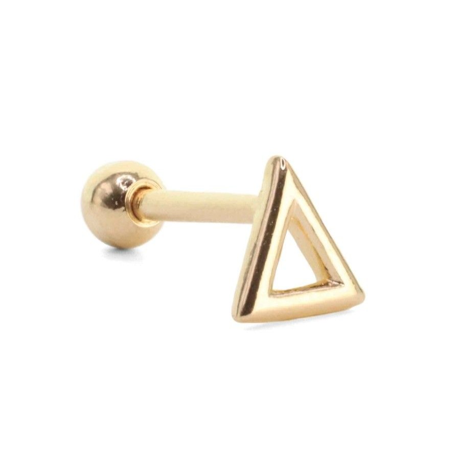 Joyas Enchapadas Marca DJOYAS Enchapado En Oro | Aro Enchapado En Oro Rosado Piercing De Triangulo (Individual)