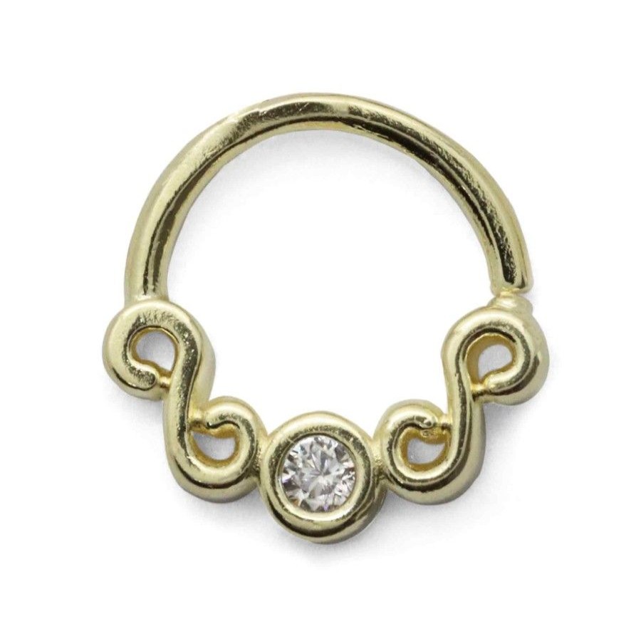 Joyas Enchapadas Marca DJOYAS Enchapado En Oro | Aros Enchapados En Oro Piercing Septum Infinitos Con Circon