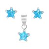 Joyas De Plata Marca DJOYAS | Conjunto De Plata 925 Estrellas De Circon Celeste