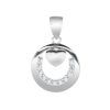 Joyas De Plata Marca DJOYAS Colgante Circon | Colgante De Plata 925 Medalla Corazon Con Circones Rodinado