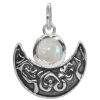 Joyas De Plata BLACK Colgante Piedra Natural | Colgante Luna Con Piedra Luna