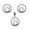 Joyas De Plata BLACK | Conjunto De Plata 925 Corazon Microcircon Rodinado