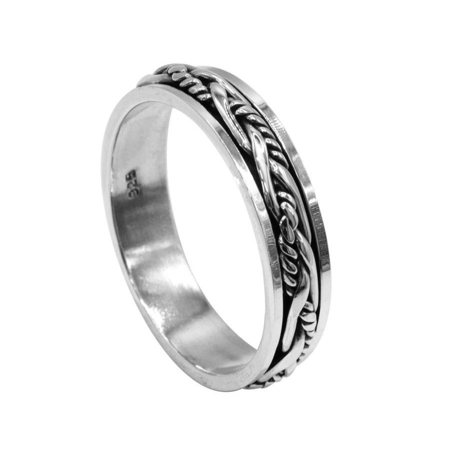 Joyas De Plata Marca DJOYAS Anillos Hombres | Anillo Antiestres Giratorio De Plata 925 Hombre