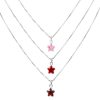 Joyas De Plata Marca DJOYAS Collares Con Circon | Collares De Plata 925 Puntos De Luz Estrella 45 Cm (3 Unid)