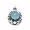 Joyas De Plata Piedras Naturales Colgante Piedra Natural | Colgante De Plata 925 Serie Estrellas Con Calcedonia