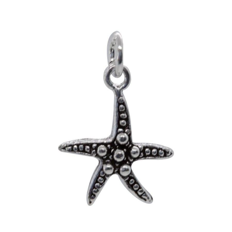 Joyas De Plata BLACK Colgante Plata Lisa | Colgante De Plata 925 Diseno De Estrella De Mar