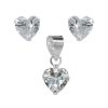 Joyas De Plata Navidad | Conjunto De Plata 925 Delicados Corazones De Circon