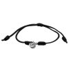 Joyas De Plata Marca DJOYAS Pulsera Macrame Hilo | Pulsera De Plata 925 Hilo Negro Con Circon