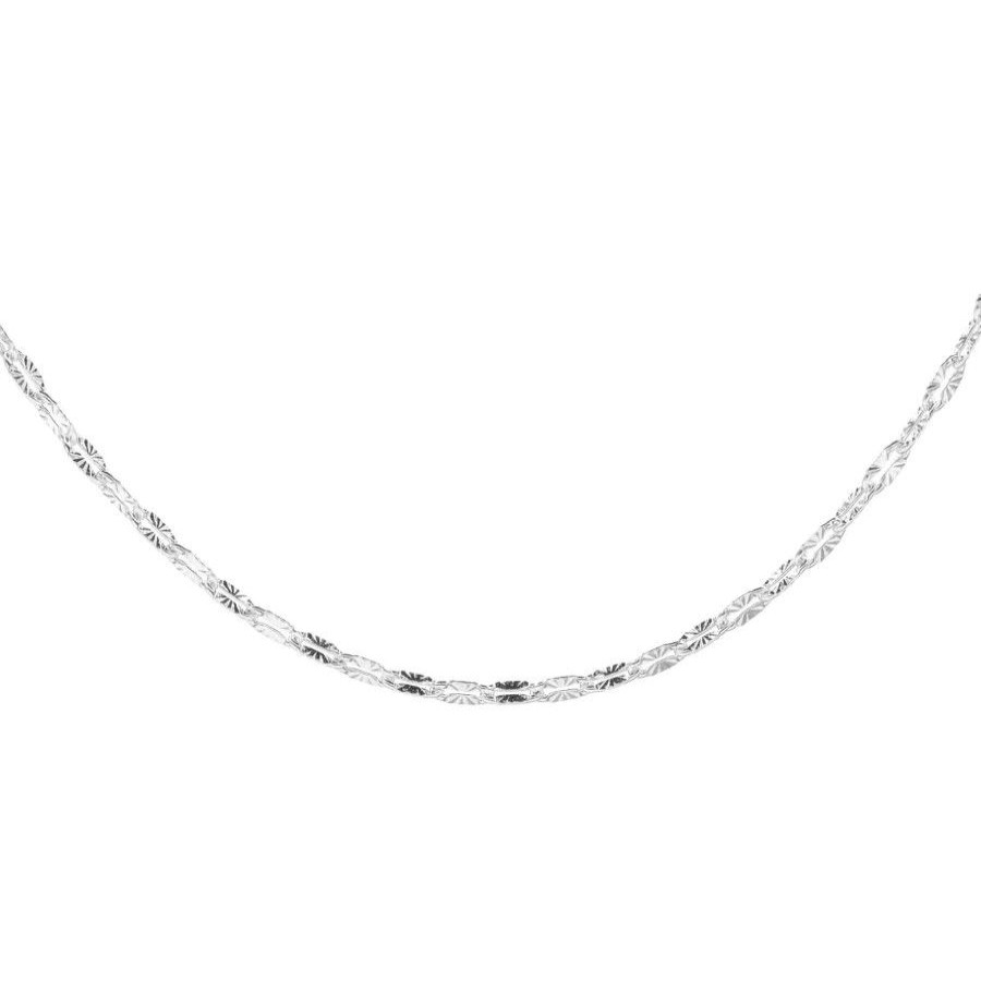 Joyas De Plata Marca DJOYAS | Cadena De Plata 925 Estilo Ovalado Con Diseno 50 Cm