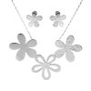 Joyas De Plata Marca DJOYAS | Conjunto De Plata 925 Flores Martilladas