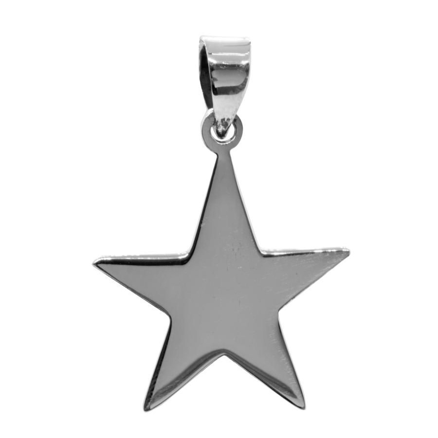 Joyas De Plata Marca DJOYAS Colgante Plata Lisa | Colgante De Plata 925 Diseno Estrella