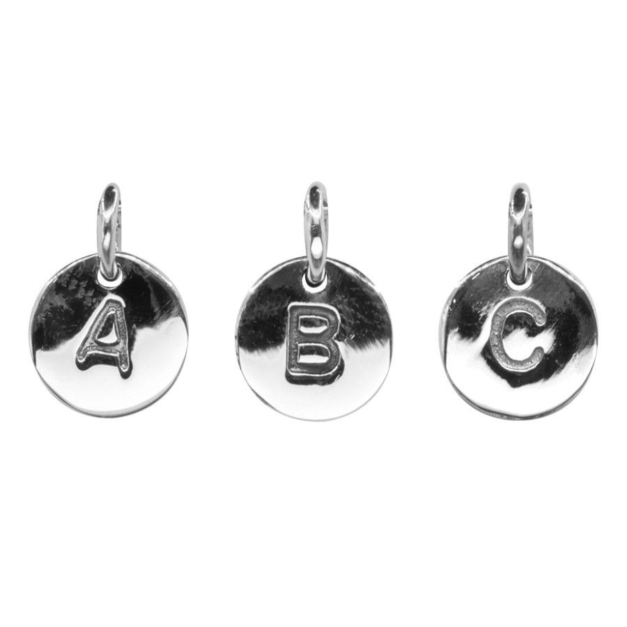 Joyas De Plata Marca DJOYAS Colgantes De Placa | Colgante De Plata 925 Placas Con Letras