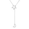 Joyas Enchapadas Marca DJOYAS | Collar Enchapado En Plata Estilo En V Luna Y Estrella