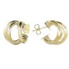 Joyas Enchapadas Marca DJOYAS Enchapado En Oro | Aros Enchapados En Oro Argollas Triple 15 Mm