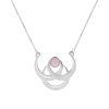 Joyas De Plata Marca DJOYAS Collares De Piedra | Collar De Plata 925 Modelo Lunar Con Piedra De Cuarzo Rosa