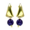 Joyas Enchapadas BLACK Enchapado En Oro | Aros Enchapados En Oro Esferas Lapislazuli