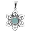 Joyas De Plata DistribuidoraDeJoyas.cl Colgante Piedra Natural | Colgante Flor Clematis Con Piedra Calcedonia