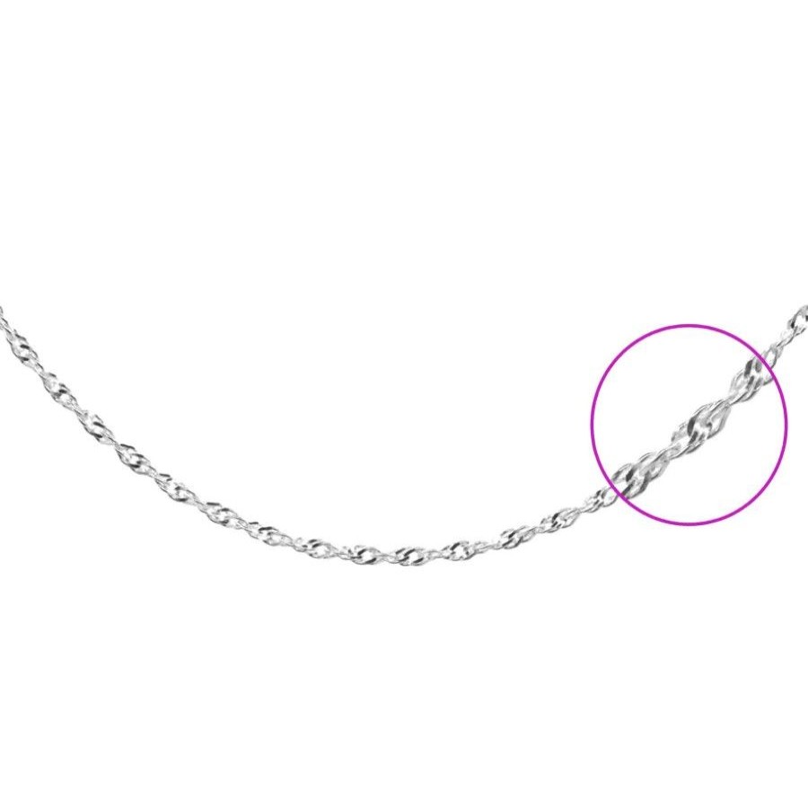 Joyas De Plata Marca DJOYAS | Cadena De Plata 925 Estilo Singapur 50 Cm