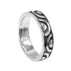 Joyas De Plata Marca DJOYAS Anillos Hombres | Anillo De Plata 925 Banda Gruesa Con Diseno Lineas Y Puntos