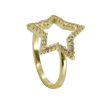 Joyas Enchapadas BLACK | Anillo Enchapado En Oro Estrellas Con Circones