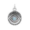 Joyas De Plata Piedras Naturales Colgante Piedra Natural | Colgante De Plata 925 Placa De Ojo Con Piedra Calcedonia