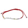 Joyas De Plata Marca DJOYAS Pulsera Macrame Hilo | Pulsera De Plata 925 Macrame Roja Con Agata Y Ola