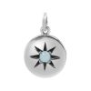 Joyas De Plata Marca DJOYAS Colgante Piedra Natural | Colgante De Plata 925 Placa De Sol Con Piedra Calcedonia