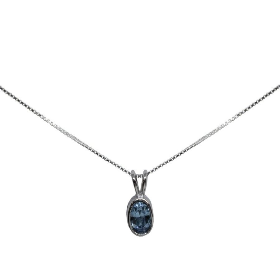 Joyas De Plata BLACK | Collar Cristal Azul Swarovski Elements