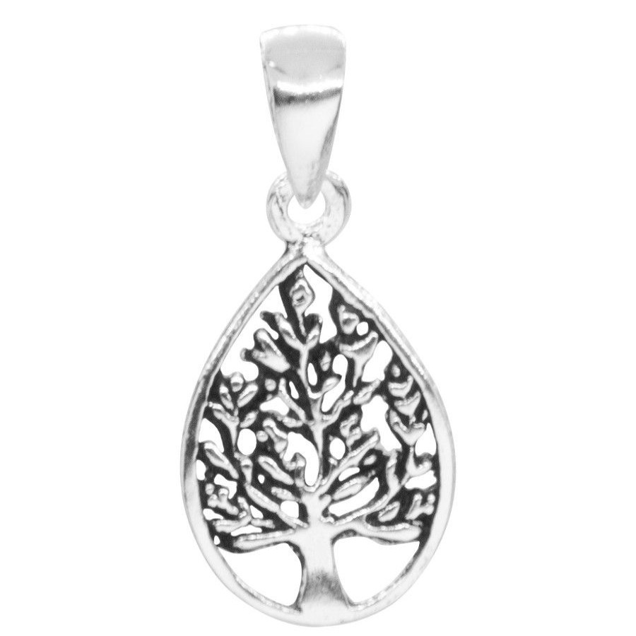 Joyas De Plata DistribuidoraDeJoyas.cl Colgante Plata Lisa | Colgante Gota De Arbol