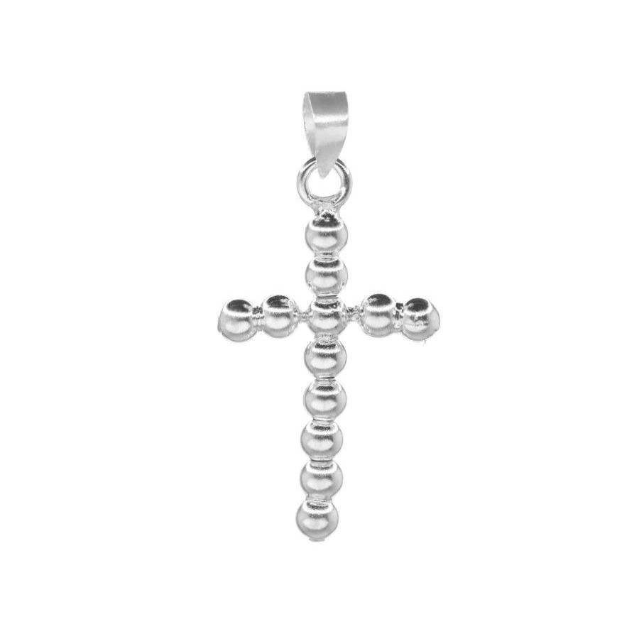 Joyas De Plata Marca DJOYAS Colgante Cruz | Colgante De Plata 925 Cruz De Esferas