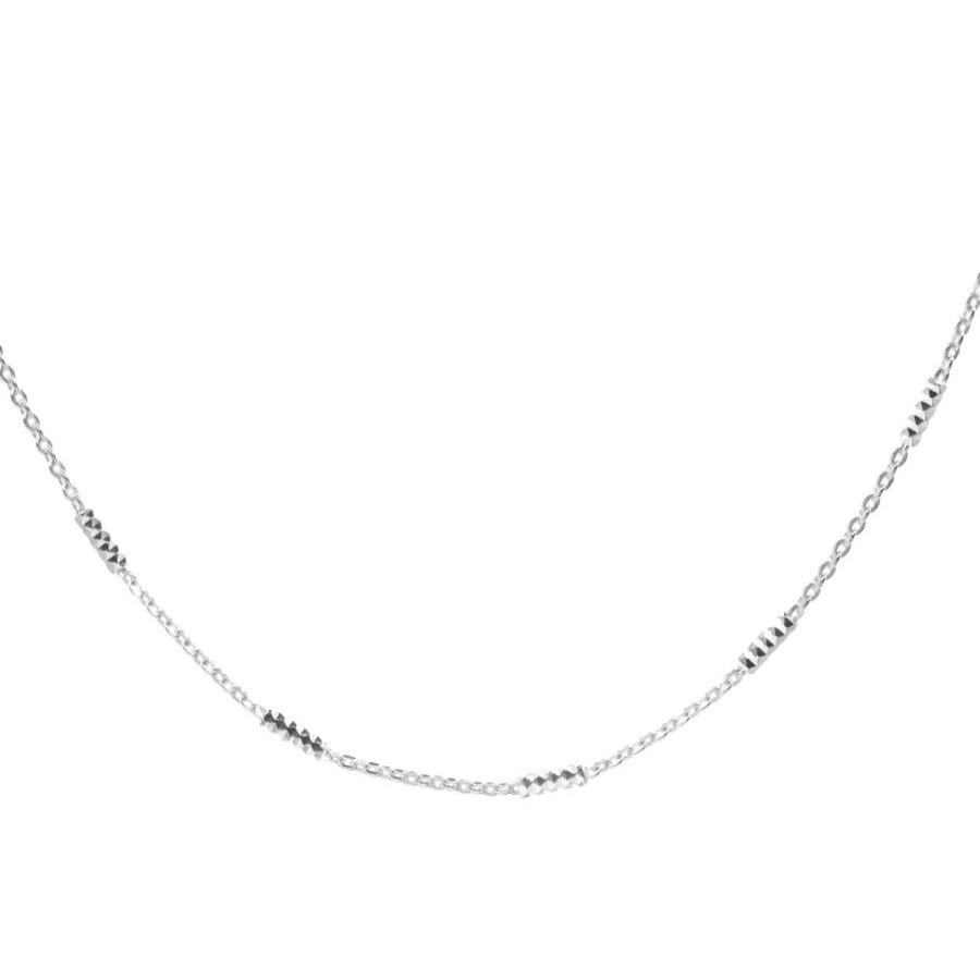 Joyas De Plata Marca DJOYAS | Cadena De Plata 925 Varitas De Mosaico 45 Cm