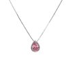 Joyas De Plata Marca DJOYAS Collares Con Circon | Collar De Plata 925 Punto De Luz Lagrima Con Circon Rosa 45 Cm