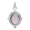 Joyas De Plata BLACK Colgante Piedra Natural | Colgante De Plata 925 Tres Puntos Con Piedra De Cuarzo Rosa