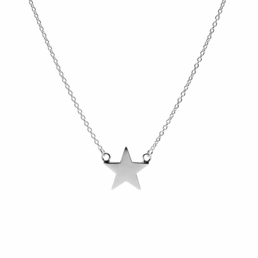 Joyas De Plata Marca DJOYAS Collares De Plata | Collar De Plata 925 Placa Estrella