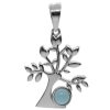 Joyas De Plata DistribuidoraDeJoyas.cl Colgante Piedra Natural | Colgante Arbol Con Piedra Calcedonia