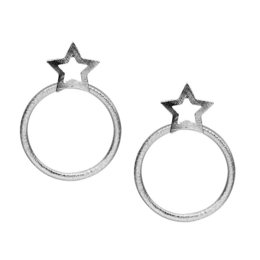 Joyas Enchapadas Marca DJOYAS Enchapado En Plata | Aros Enchapados En Plata Estrellas Con Argollas