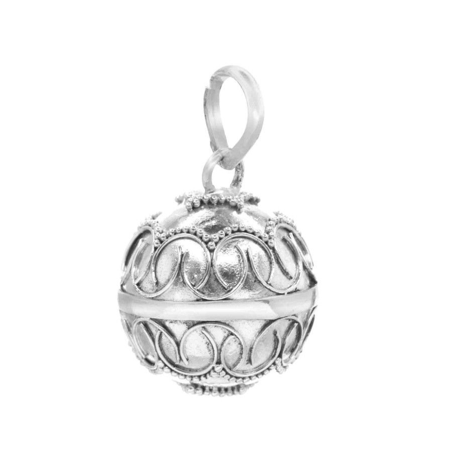 Joyas De Plata Marca DJOYAS Colgante Plata Lisa | Colgante De Plata 925 Diseno Con Campanilla