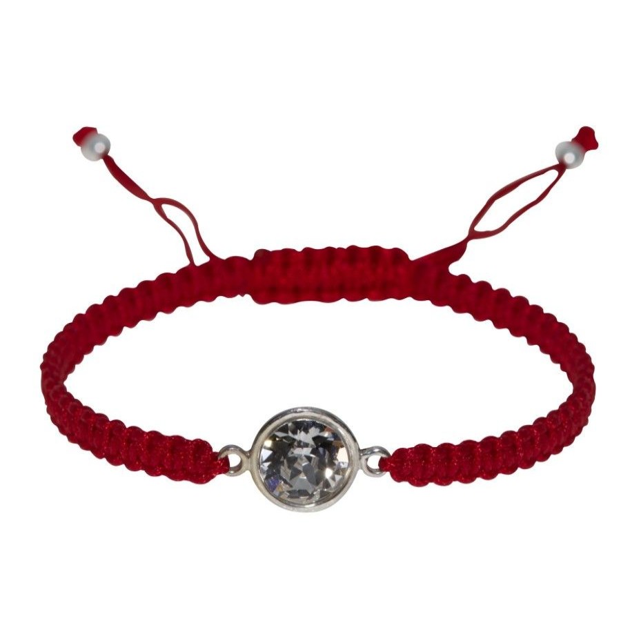 Joyas De Plata Marca DJOYAS Pulsera Macrame Hilo | Pulsera De Plata 925 Macrame Circon