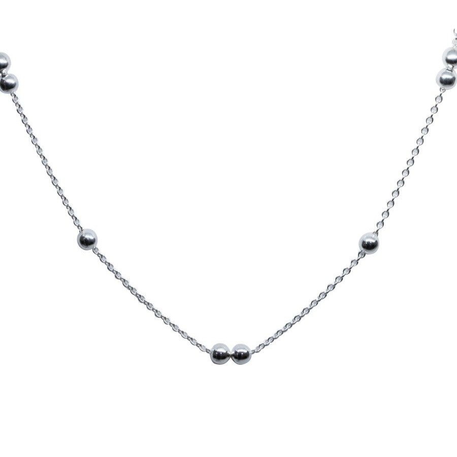 Joyas De Plata Marca DJOYAS | Cadena De Plata 925 Esferas 45 Cm