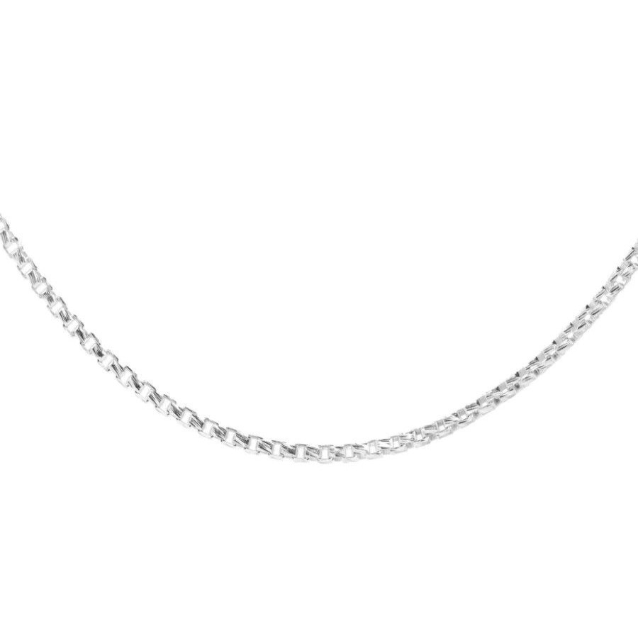 Joyas De Plata Marca DJOYAS | Cadena De Plata 925 Estilo Veneciana Limada 45 Cm