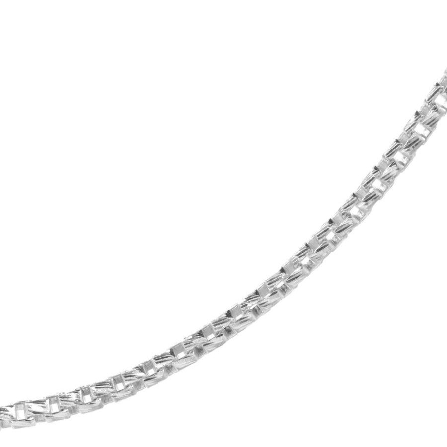 Joyas De Plata Marca DJOYAS | Cadena De Plata 925 Estilo Veneciana Limada 45 Cm